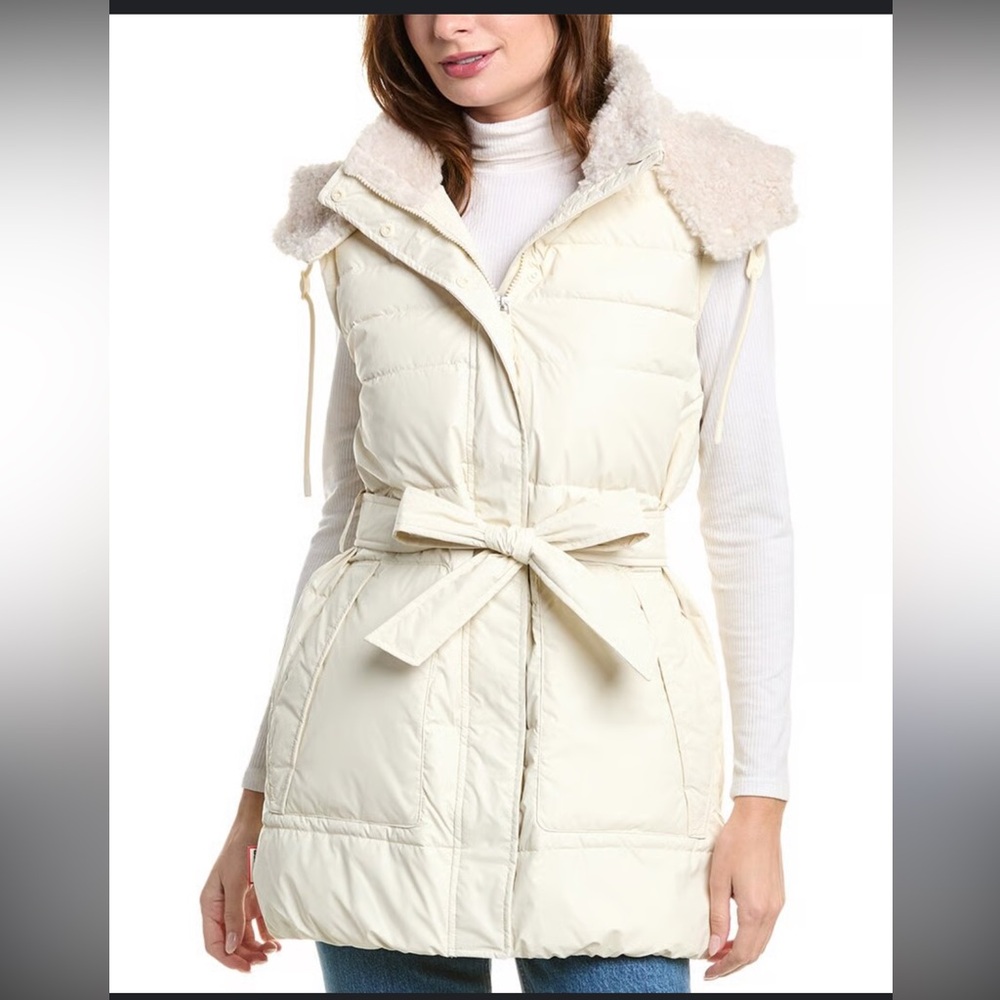 Hunter Women's Doby Puffer Vest Teddy fleece lined hood
